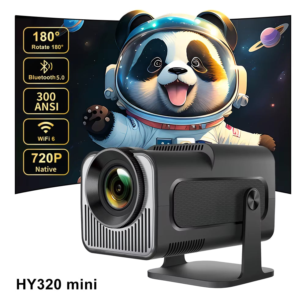 HY320 Mini Projector 720P Freestyle for SAMSUNG Xiaomi Android Iphone WIFI BT5.0 Cinema Portable 4K via HD with Handbag