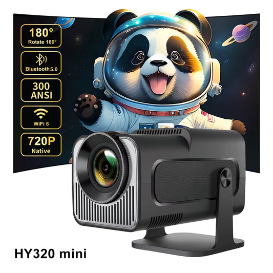 HY320 Mini Projector 720P Freestyle for SAMSUNG Xiaomi Android Iphone WIFI BT5.0 Cinema Portable 4K via HD with Handbag